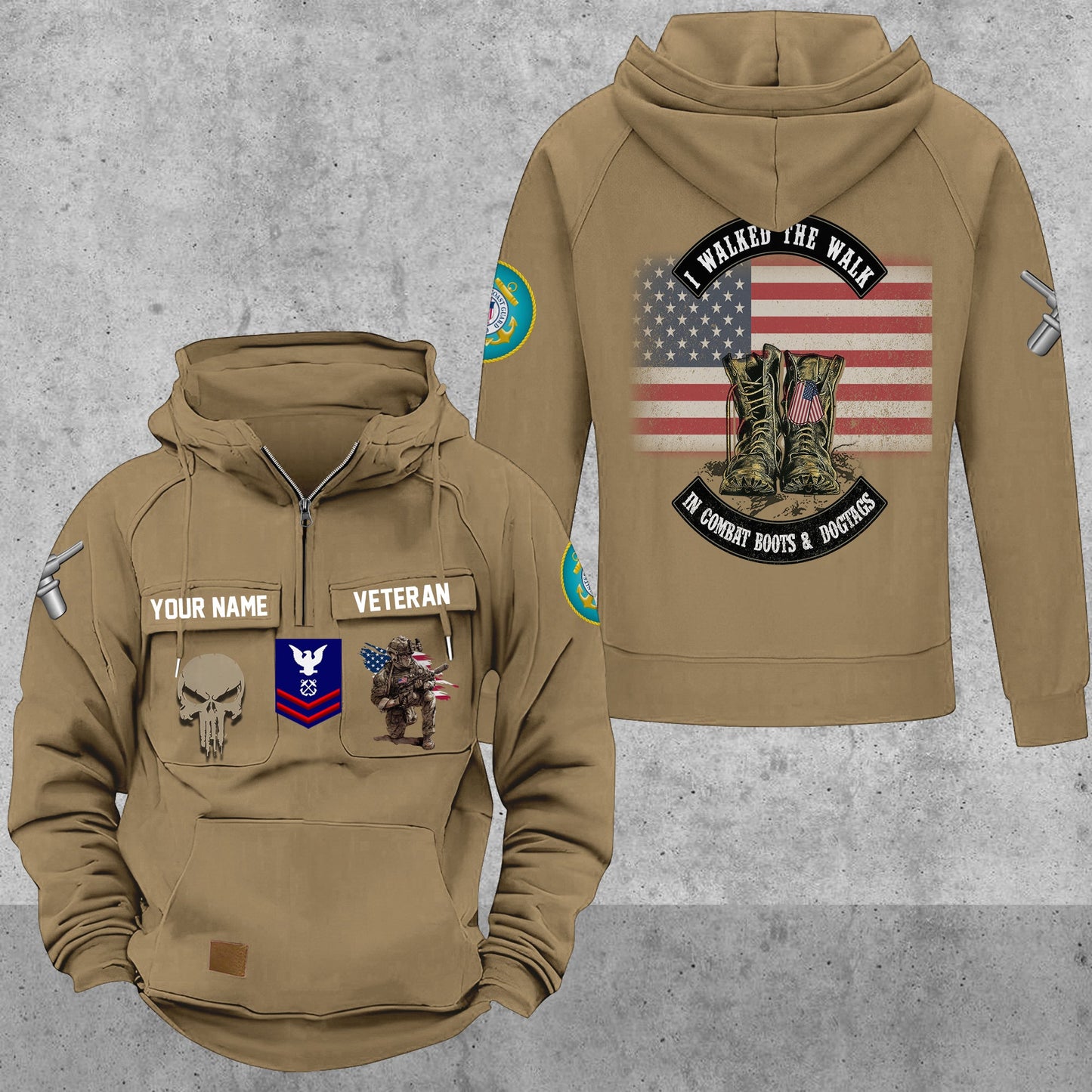 Coast Guard Rating - Personalized US Soldier/ Veteran Vintage Hoodie All Over Printed - 17494272