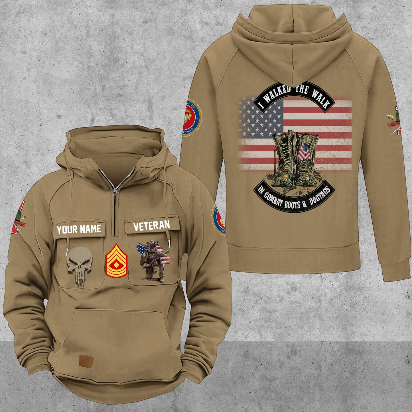 Marines Battalions - Personalized US Soldier/ Veteran Vintage Hoodie All Over Printed - 17494272
