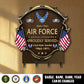 Air Force Badge - Personalized US Veteran/ Soldier With Rank, Year And Name Wooden Key Holder - 17762112