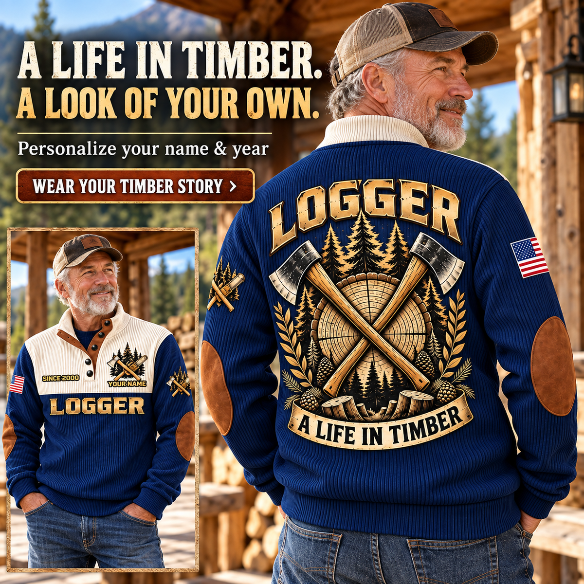 LOG10 personalized sports sweatshirt square advertisement