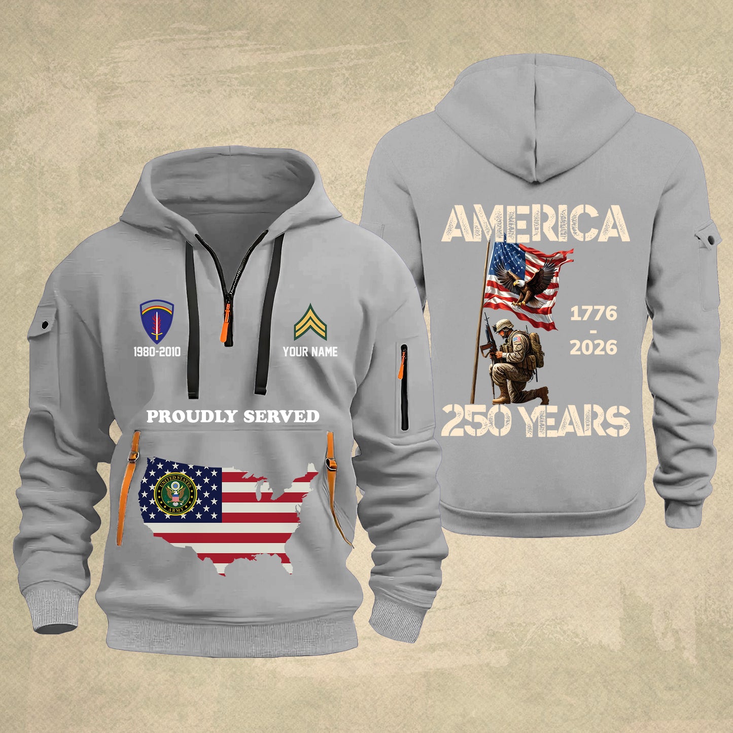Army Division - Personalized America 250 Years Zip Hoodie Multicolor, Custom U.S. Soldier Branch Hoodie, Happy Independence Day, 4th Of July Zip Hoodie - 1769040002