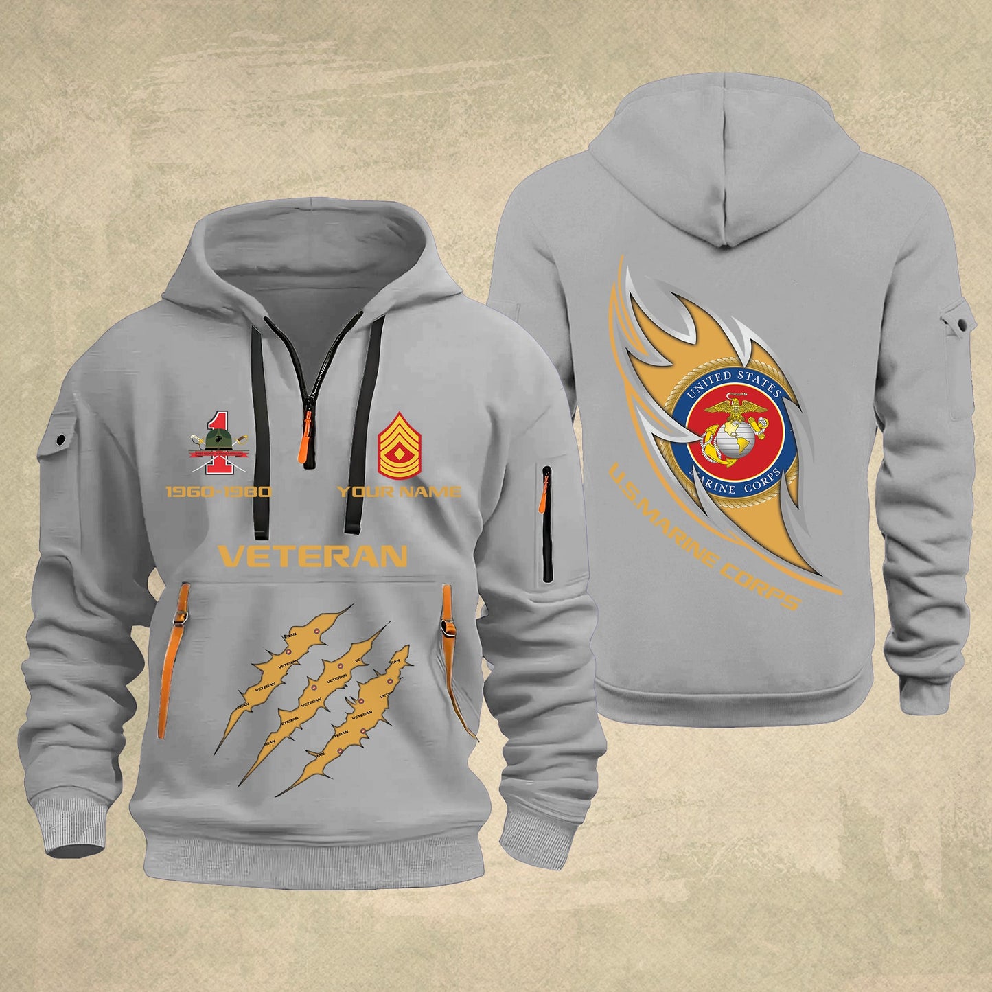 Marines Battalions - Personalized US Soldier/ Veteran With Name And Rank Zip Hoodie Multicolor - 17361216