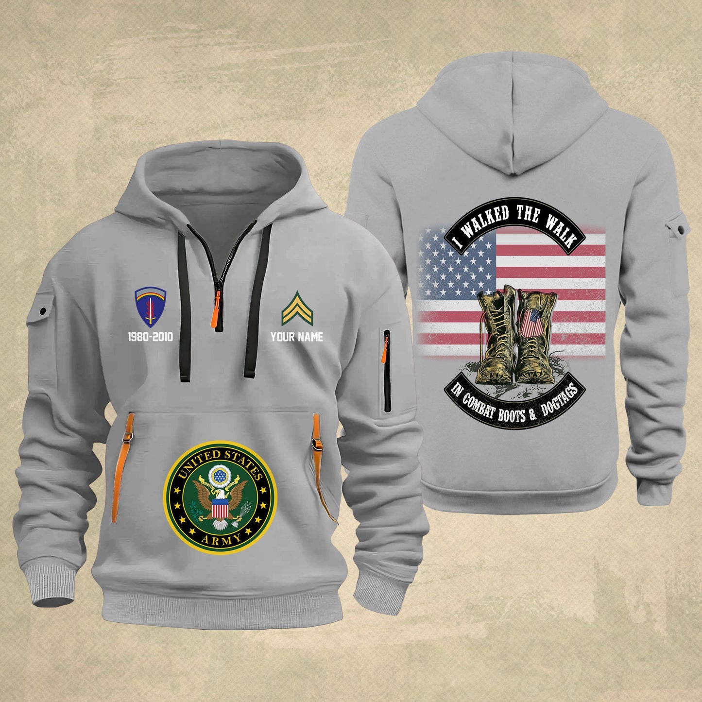 Army Division - Personalized US Soldier/ Veteran With Name And Rank Zip Hoodie Multicolor - 17349984