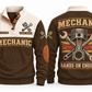 Mechanic MEC01 sports sweatshirt brown, front and back with flat printed artwork