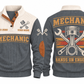 Mechanic MEC01 sports sweatshirt grey, front and back with flat printed artwork
