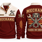 Mechanic MEC01 sports sweatshirt jujube-red, front and back with flat printed artwork