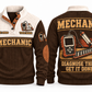 Mechanic MEC02 sports sweatshirt brown, front and back with flat printed artwork