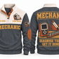 Mechanic MEC02 sports sweatshirt grey, front and back with flat printed artwork