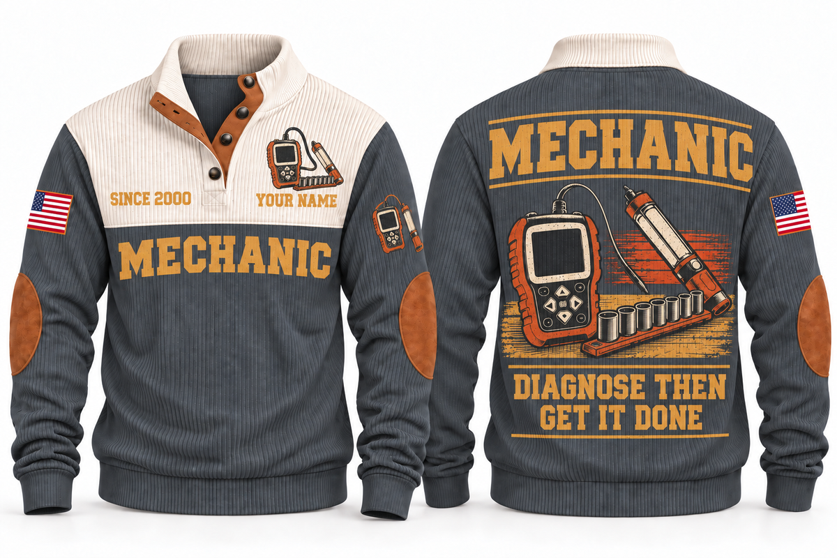 Mechanic MEC02 sports sweatshirt grey, front and back with flat printed artwork