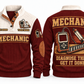 Mechanic MEC02 sports sweatshirt jujube-red, front and back with flat printed artwork