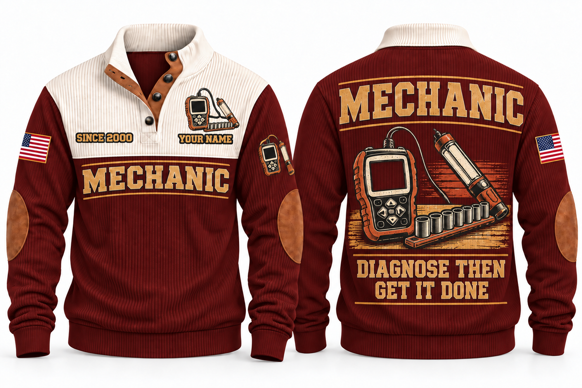 Mechanic MEC02 sports sweatshirt jujube-red, front and back with flat printed artwork