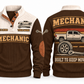 Mechanic MEC03 sports sweatshirt brown, front and back with flat printed artwork
