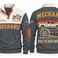 Mechanic MEC03 sports sweatshirt grey, front and back with flat printed artwork