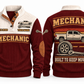 Mechanic MEC03 sports sweatshirt jujube-red, front and back with flat printed artwork
