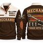 Mechanic MEC04 sports sweatshirt brown, front and back with flat printed artwork