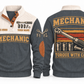 Mechanic MEC04 sports sweatshirt grey, front and back with flat printed artwork