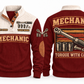 Mechanic MEC04 sports sweatshirt jujube-red, front and back with flat printed artwork