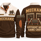 Mechanic MEC05 sports sweatshirt brown, front and back with flat printed artwork
