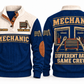 Mechanic MEC05 sports sweatshirt navy, front and back with flat printed artwork