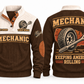 Mechanic MEC06 sports sweatshirt brown, front and back with flat printed artwork
