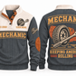 Mechanic MEC06 sports sweatshirt grey, front and back with flat printed artwork