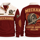 Mechanic MEC06 sports sweatshirt jujube-red, front and back with flat printed artwork