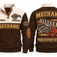 Mechanic MEC07 sports sweatshirt brown, front and back with flat printed artwork