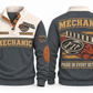 Mechanic MEC07 sports sweatshirt grey, front and back with flat printed artwork