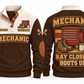 Mechanic MEC08 sports sweatshirt brown, front and back with flat printed artwork