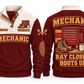Mechanic MEC08 sports sweatshirt jujube-red, front and back with flat printed artwork