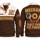 Mechanic MEC09 sports sweatshirt brown, front and back with flat printed artwork