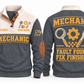 Mechanic MEC09 sports sweatshirt grey, front and back with flat printed artwork