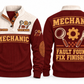 Mechanic MEC09 sports sweatshirt jujube-red, front and back with flat printed artwork