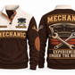 Mechanic MEC10 sports sweatshirt brown, front and back with flat printed artwork