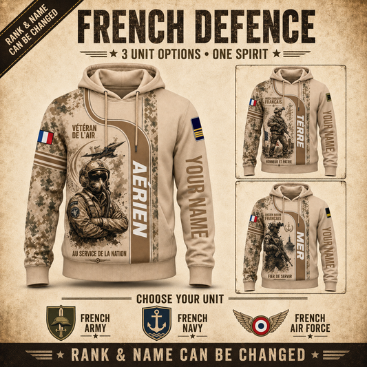 Personalized France Soldier/Veteran with Name & Rank Hoodie All Over Printed - QK1779148820