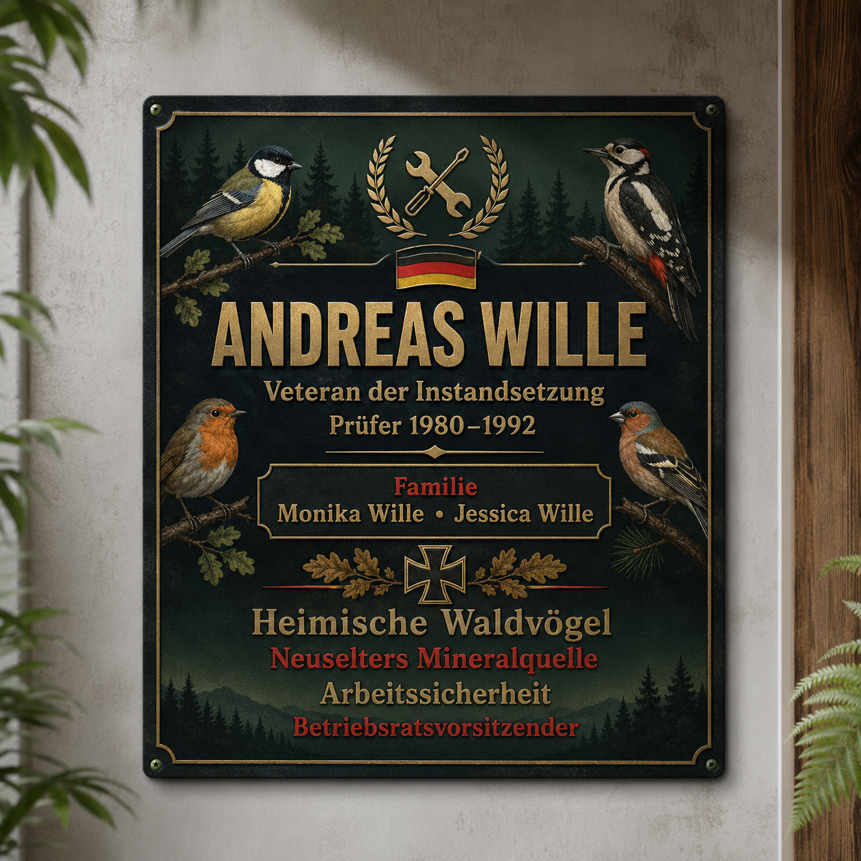 Personalized Germany Soldier/ Veteran Cut Metal Sign - Andreas
