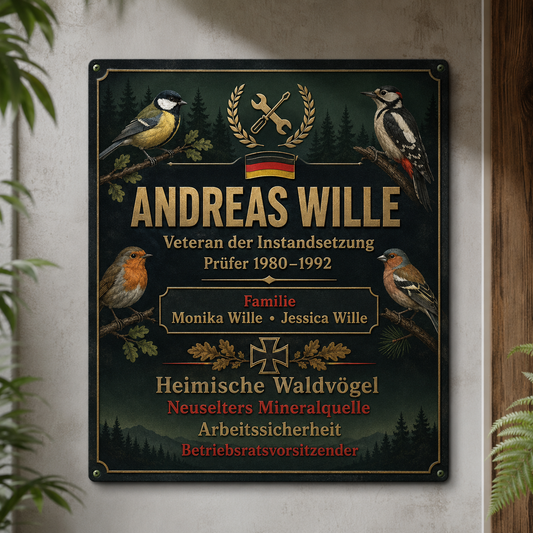 Personalized Germany Soldier/ Veteran Cut Metal Sign - Andreas