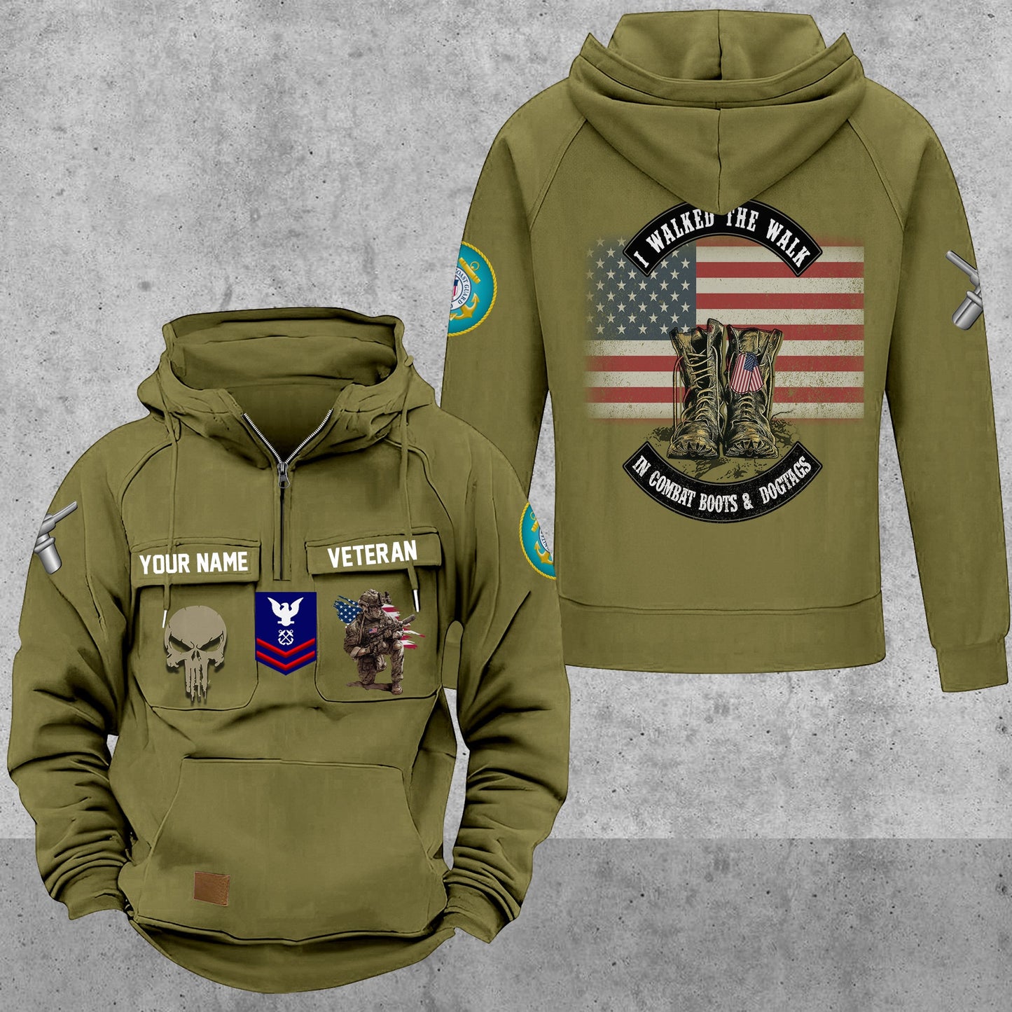 Coast Guard Rating - Personalized US Soldier/ Veteran Vintage Hoodie All Over Printed - 17494272