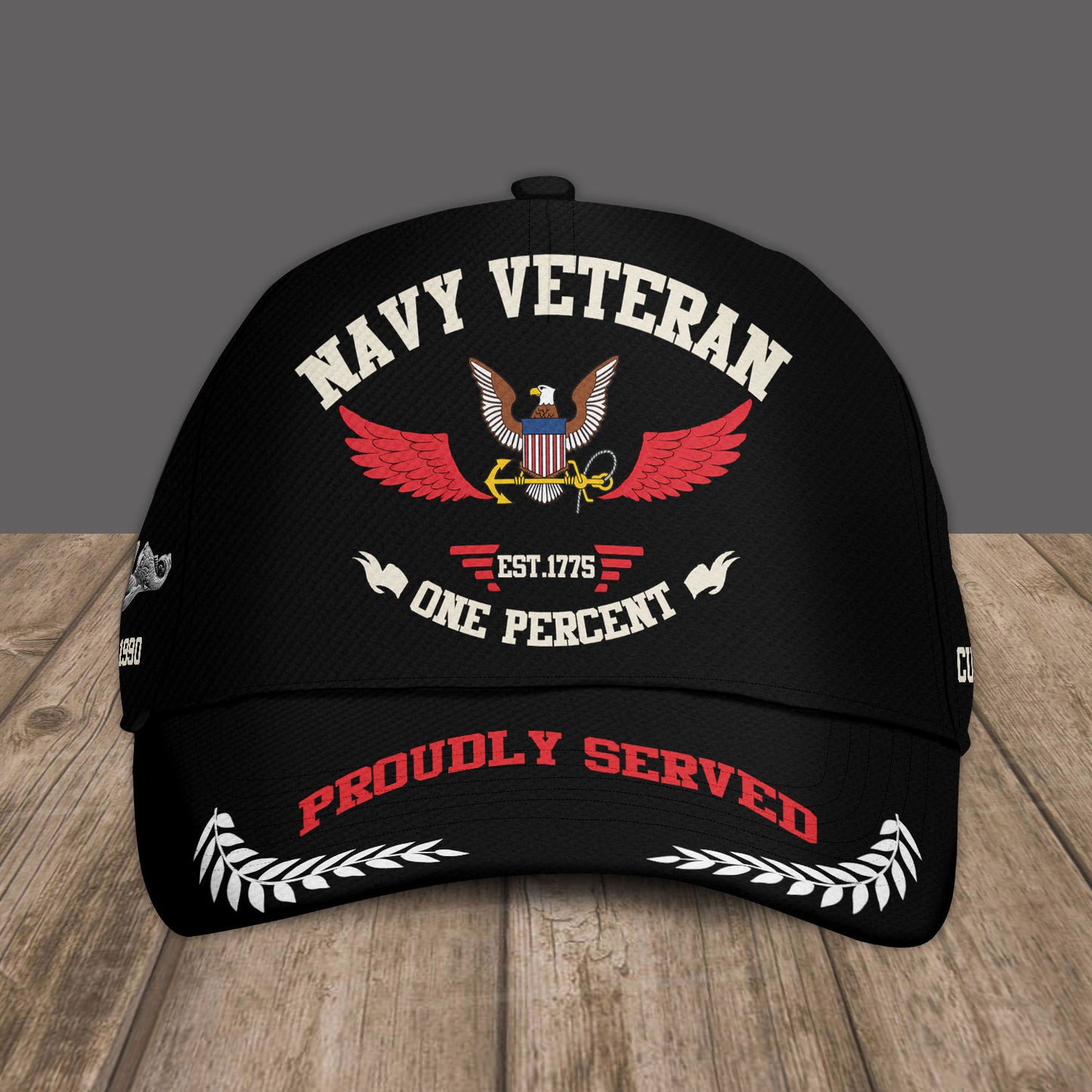 Navy Badge - Personalized Military Cap, USA Cap, Custom Military Branch, Patriotic Gift - 1778457601