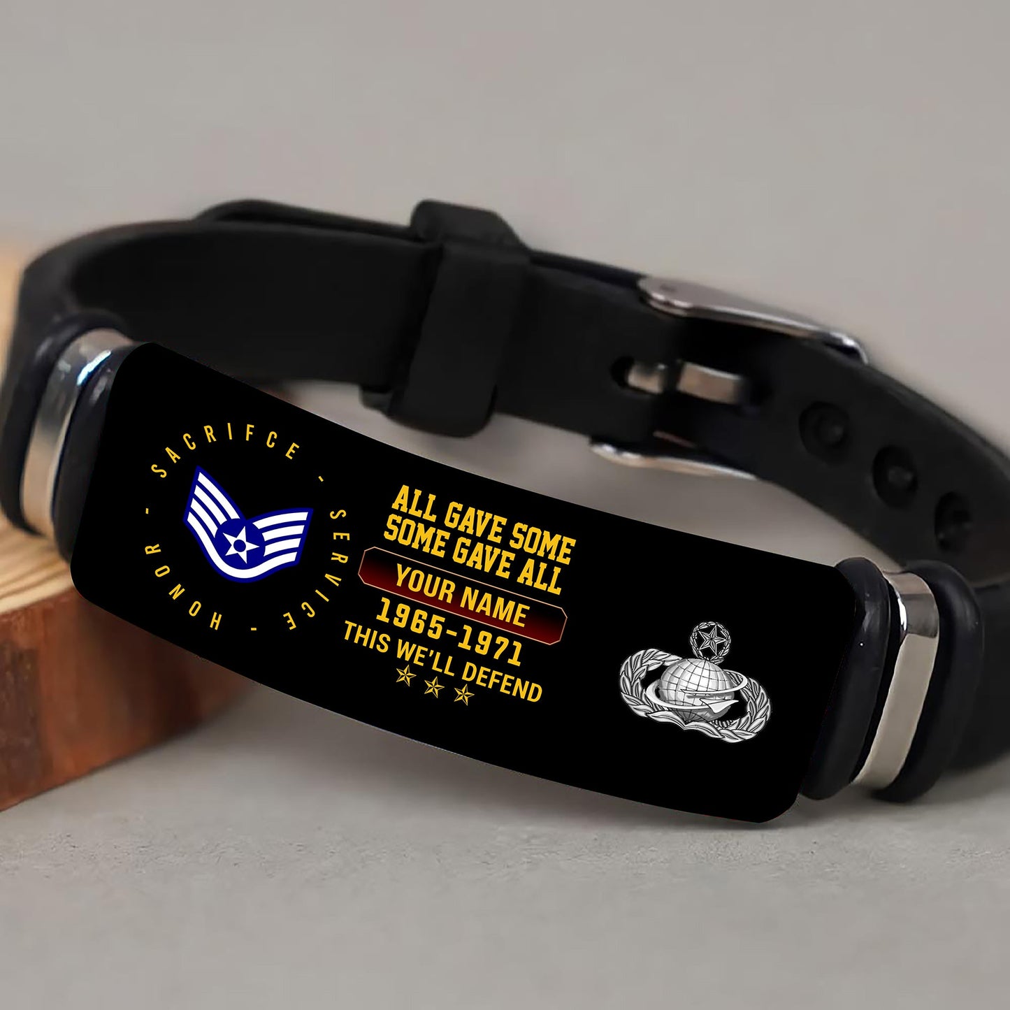 Air Force Badge - Personalized US Soldier/ Veteran With Rank, Name And Year Bracelet - 17453664