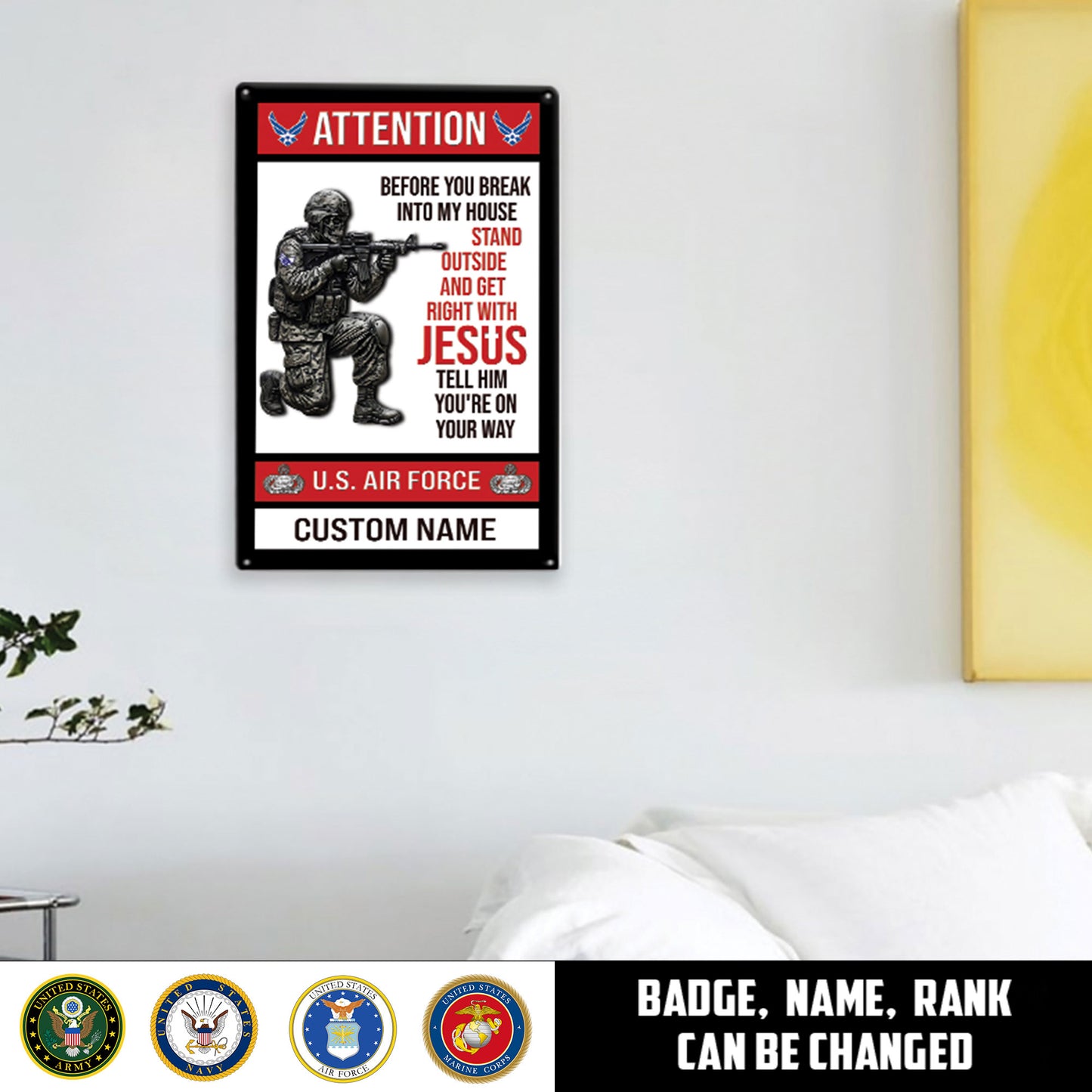 Air Force Badge - Personalized US Soldier/ Veteran Cut Metal Sign - 17768160