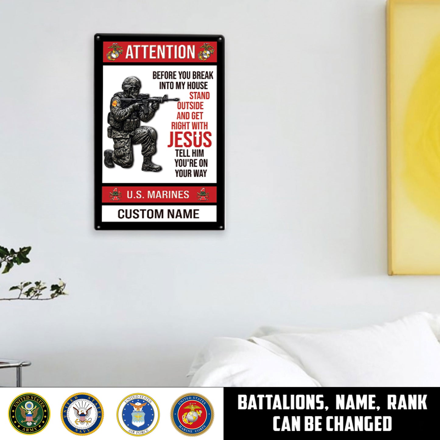 Marine Battalions - Personalized US Soldier/ Veteran Cut Metal Sign - 17768160