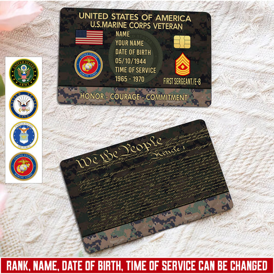 Marine Battalines - Personalized US Soldier/ Veteran With Rank, Name And Year Aluminum Wallet Card - 17758656