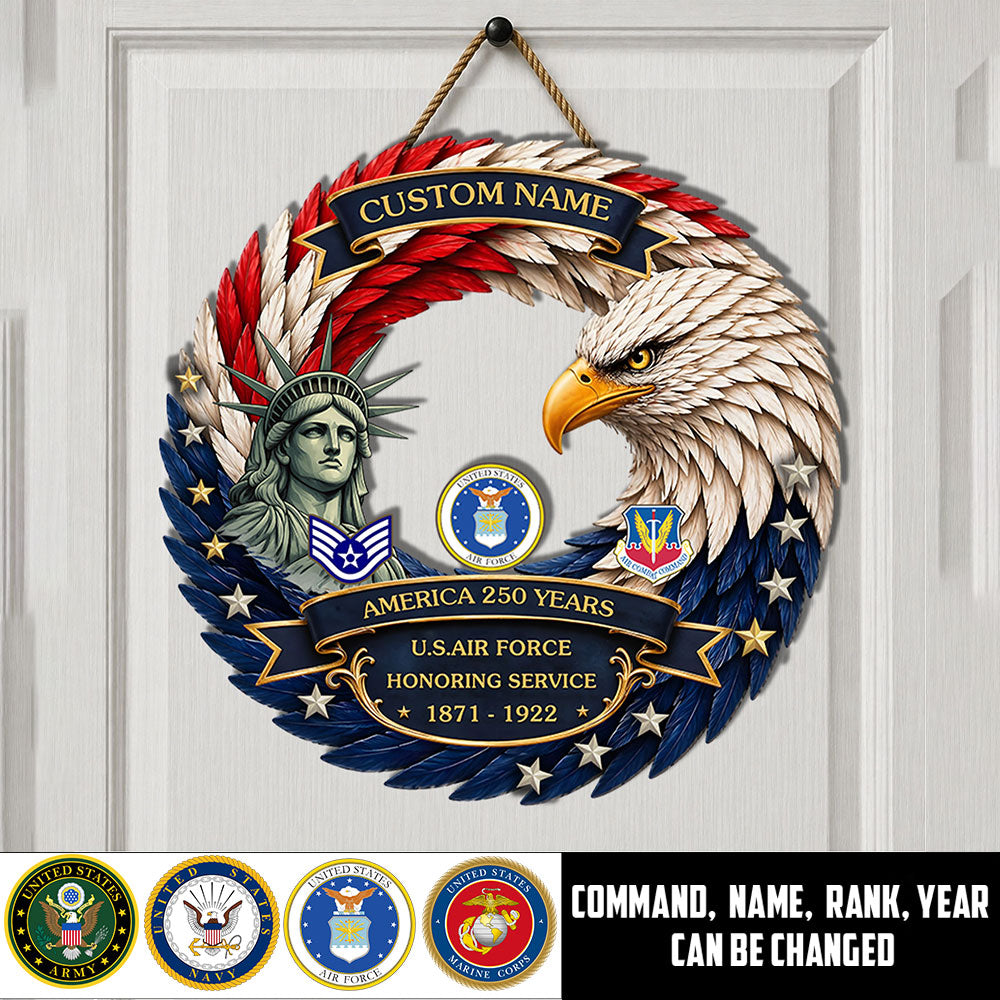 Air Force Command - Personalized Rank, Name And Year US Soldier/Veterans Wooden Sign - 17774208