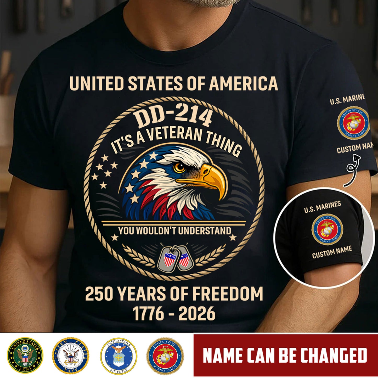 Marine Battalions - DD-214 It's A Veteran Things - Personalized Shirt, Custom Veteran Military Branch Shirt, 250th USA Tee, Independence Day Shirt, Veteran Shirt, 4th Of July Tee - 1776729602