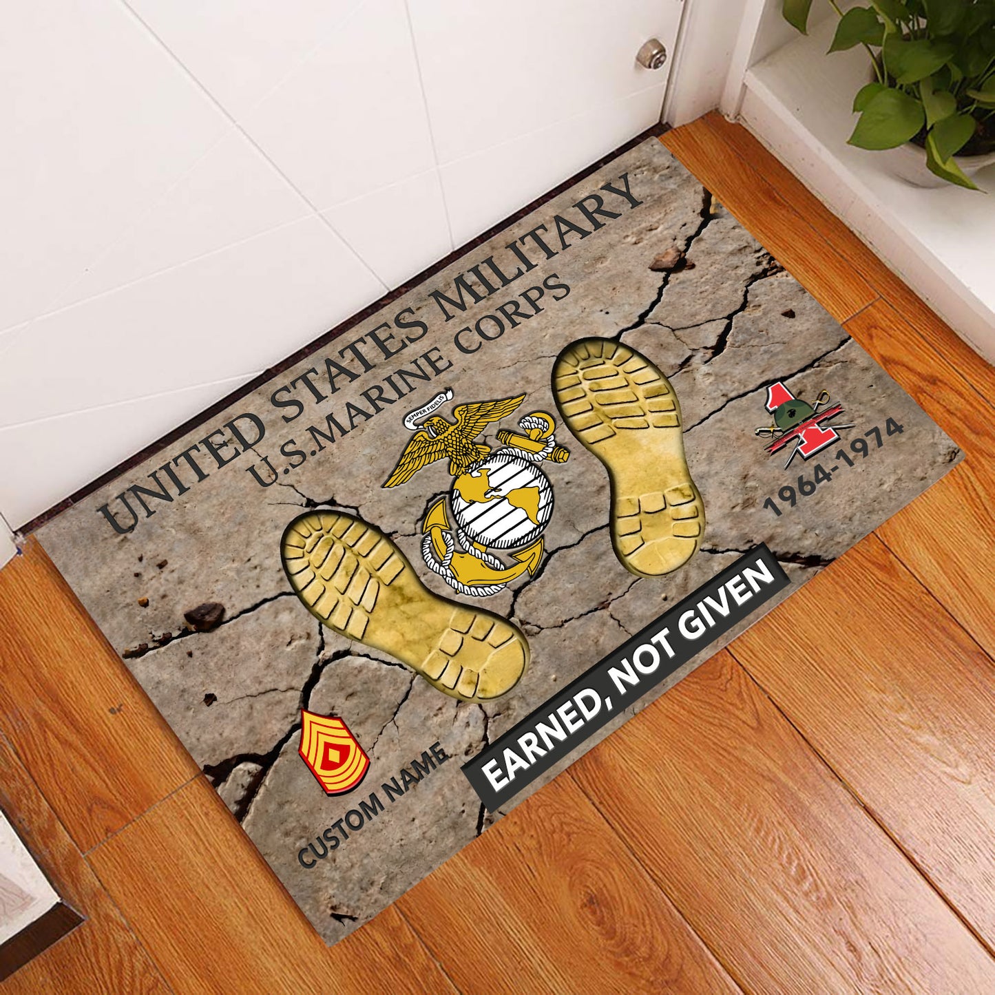 Marine Battalions - Personalized US Soldier/ Veteran Camo With Rank, Name and Year Doormat 3D Printed - 1776297603
