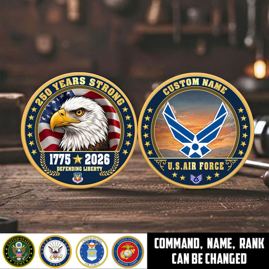 Air Force Command - Personalized US Veteran/ Soldier With Rank, Name And Year 250th Anniversary Coin - 1776643202