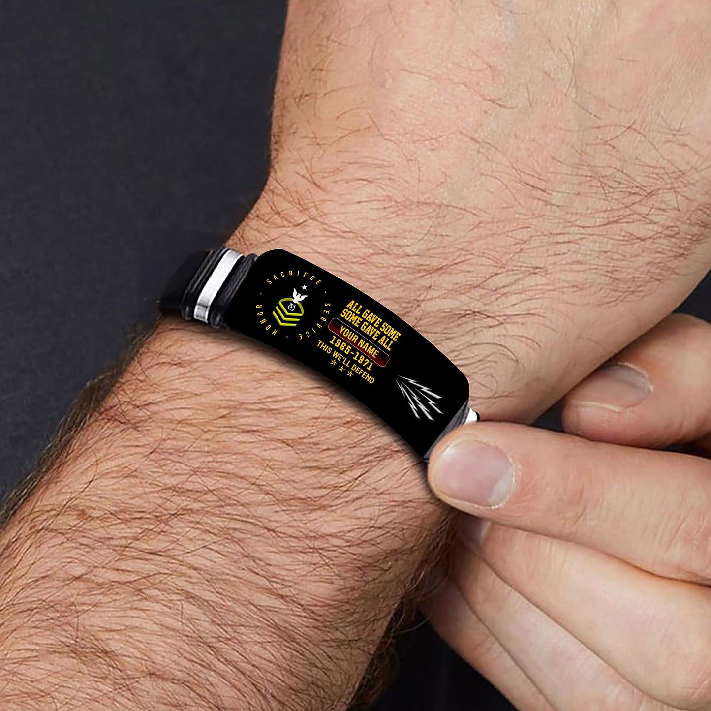 Navy Rating - Personalized US Soldier/ Veteran With Rank, Name And Year Bracelet - 17453664