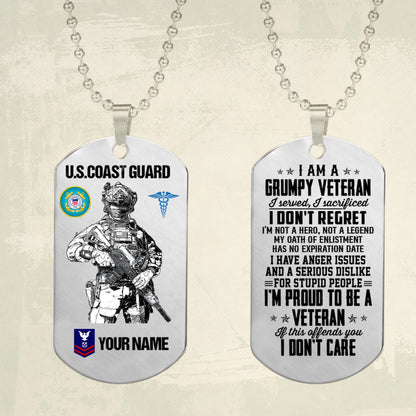 Coast Guard Rating - Personalized US Soldier/ Veteran Dog Tag Necklace - 17489088