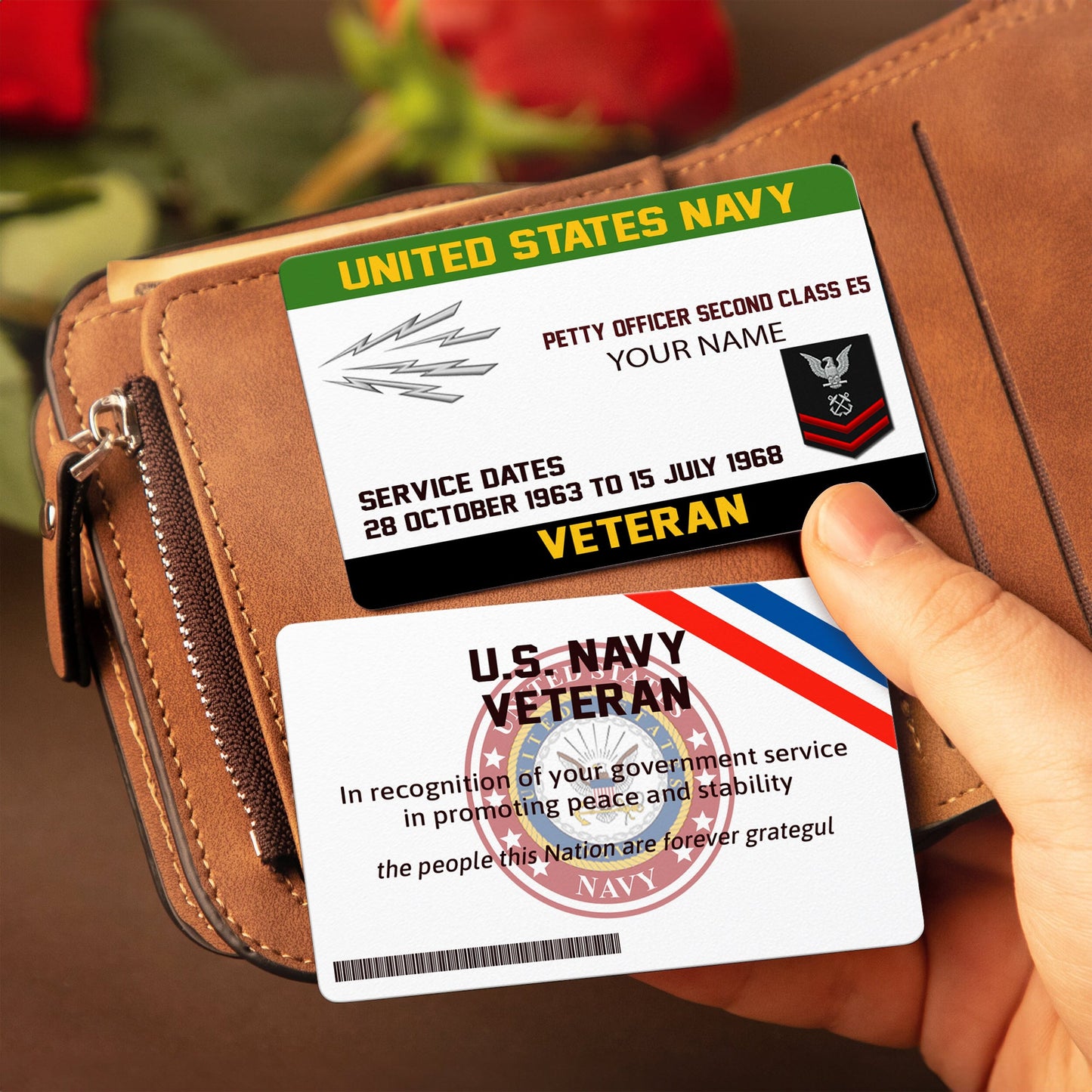 Navy Rating - Personalized US Soldier/ Veteran Aluminum Wallet Card - 17489952